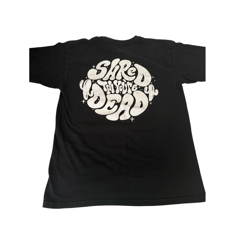 Shreddy Black Graphic Crewneck T-Shirt Size Medium